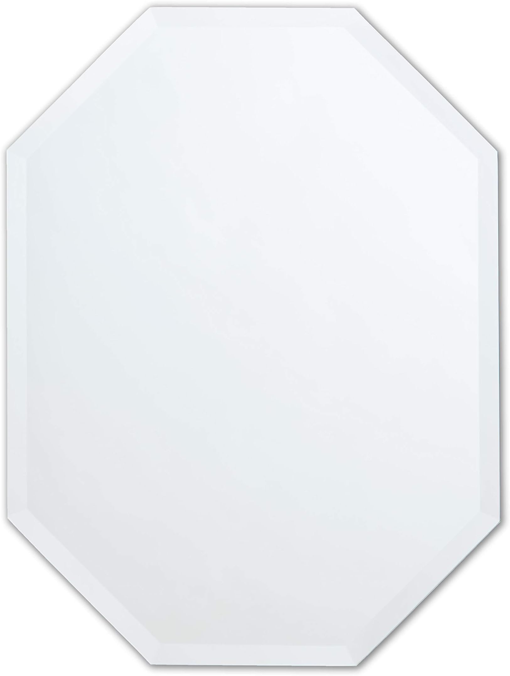 Better Bevel 24" x 32" Frameless Octagon Mirror | 1" Beveled Edge | Bathroom Wall Mirror