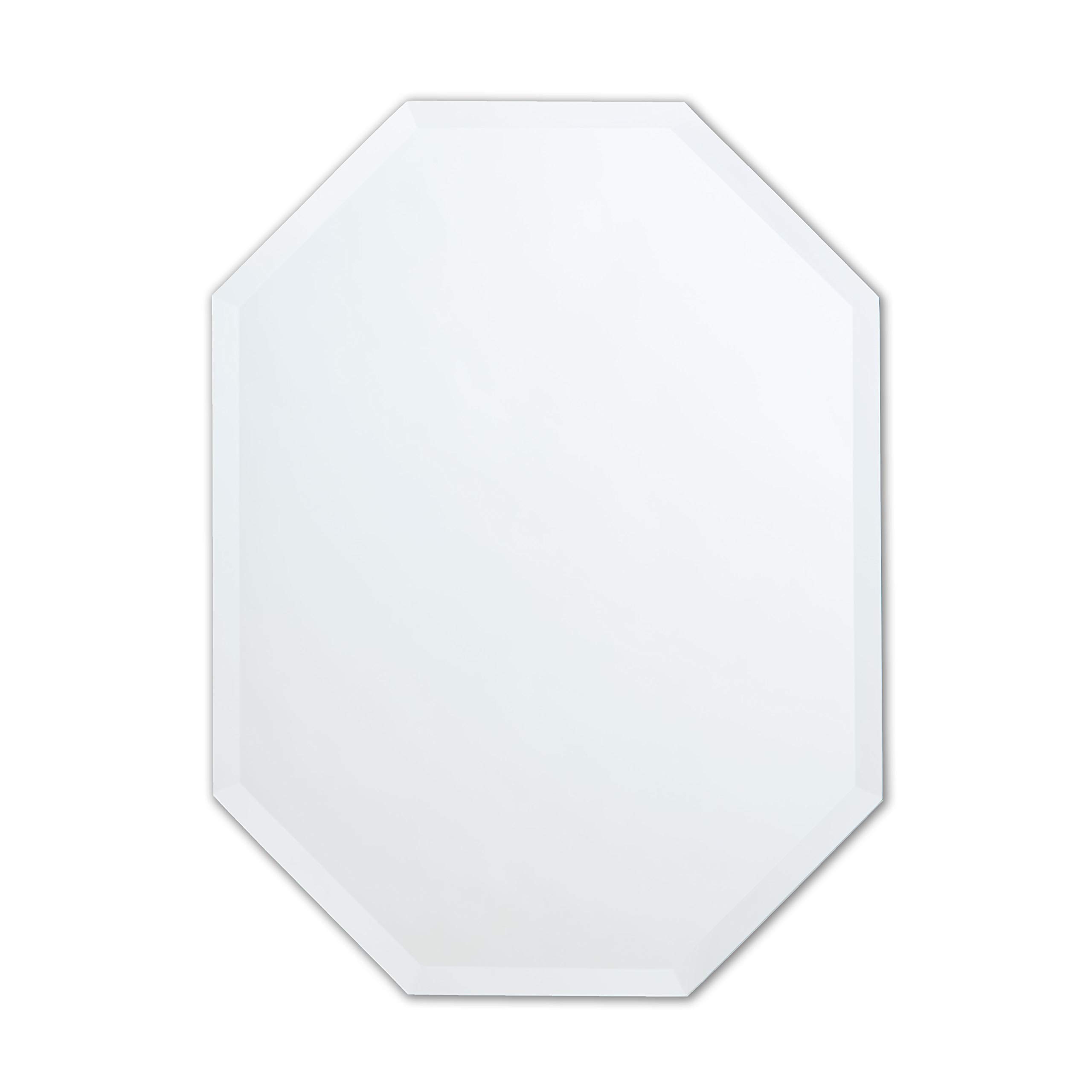 Better Bevel 24" x 32" Frameless Octagon Mirror | 1" Beveled Edge | Bathroom Wall Mirror