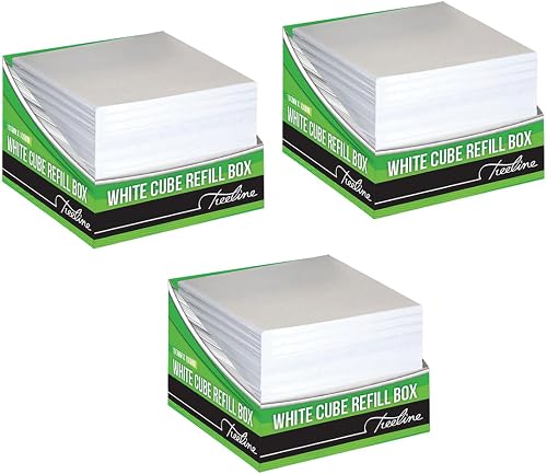 Treeline 95 x 95mm White Memo Cube Boxed - 3 Boxes of Note Paper