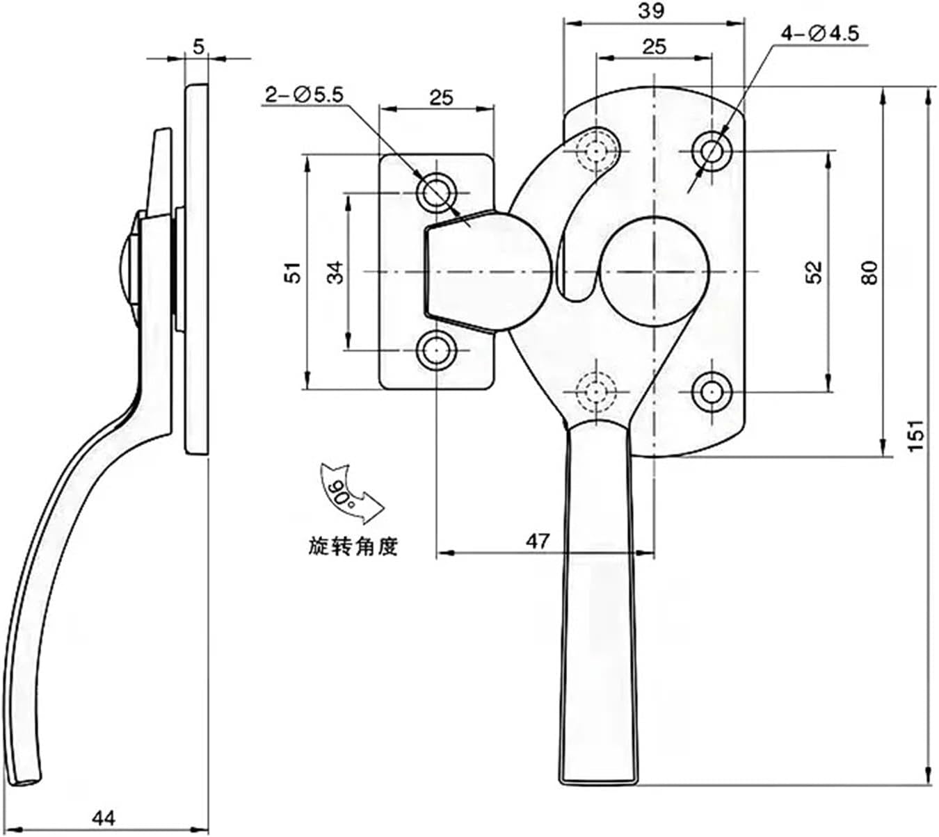 door lock Industrial Freezer Cabinet Steaming Door Handle Lock Equipment(PL029R)
