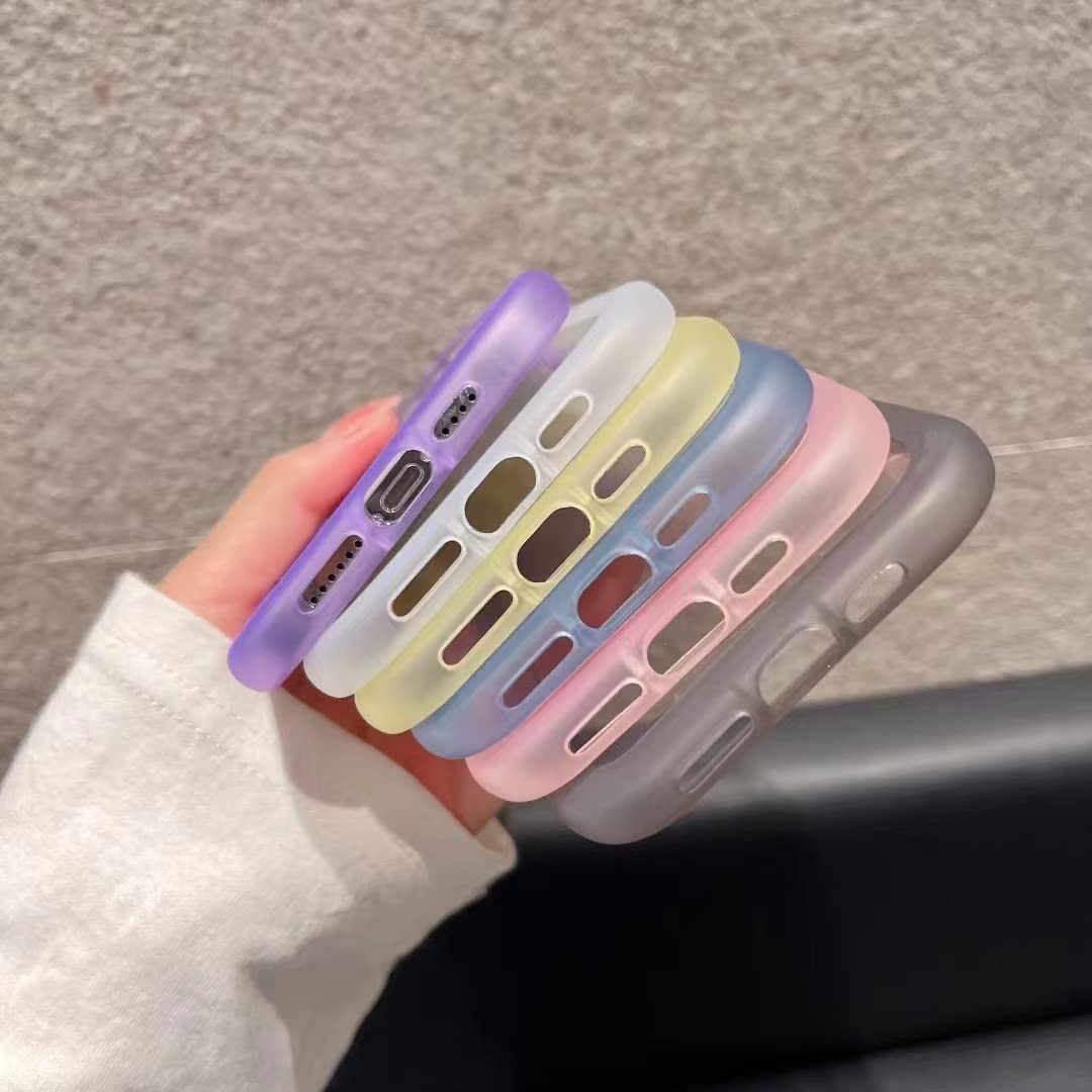 Funda De Silicona Suave Mate Ultrafina Gradiente A Prueba De Golpes Compatible Con Iphone 11 12 13 14 Pro Max 14 Plus Con Lente De Camara Pelicula De Proteccion De Vidrio
