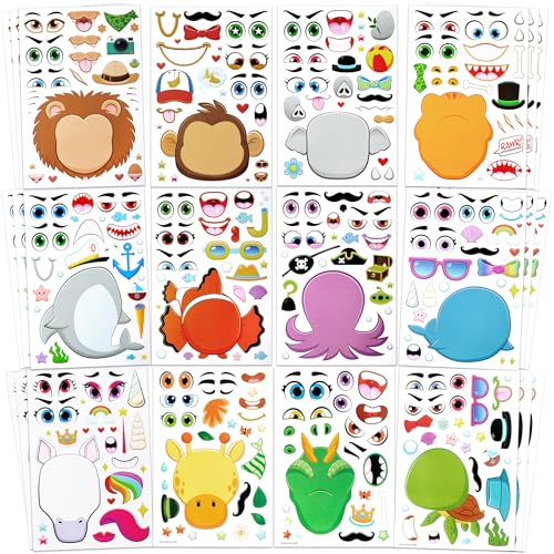 JOYIN 36 Sheets 9'x6' Make a face Stickers for Kids, Make Your Own...