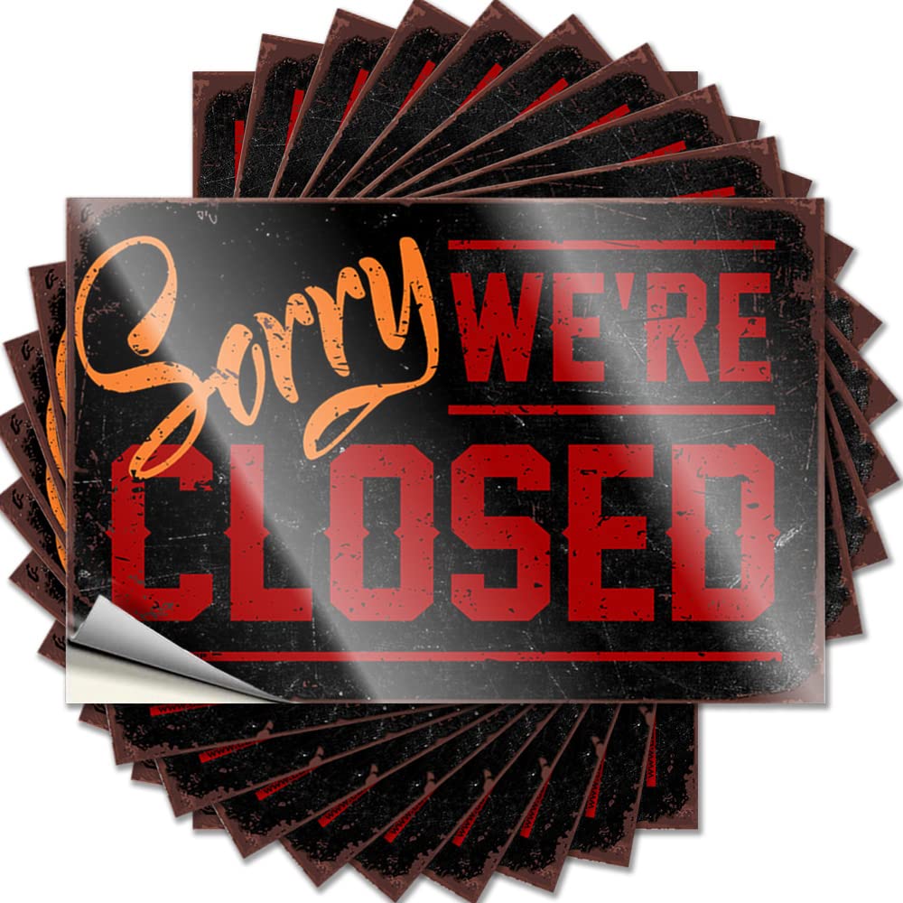 Mechanic Stickers Sorry We're Closed Funny Sticker 10 Pcs Car Stickers and Decals Car Warning Sticker(6X9CM)