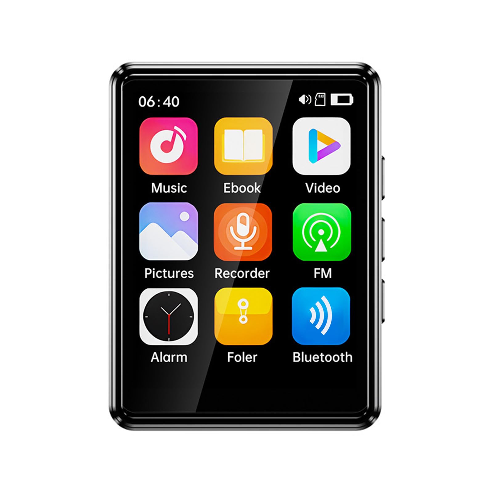 HD Touchs Screen Mp4 Player, Mp3 Player for Sports, Travelling Portable Music Player with E-Book Reading HD Recording FM Radio Alarm Clock Folder