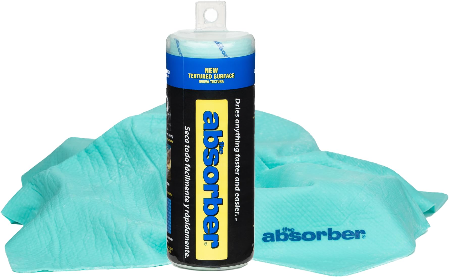 CleanTools The Absorber® Small 17-Inch x 13-Inch, Textured Surface - Synthetic Premium Drying Chamois Cloth for Cars & Bikes - Super Absorbent,