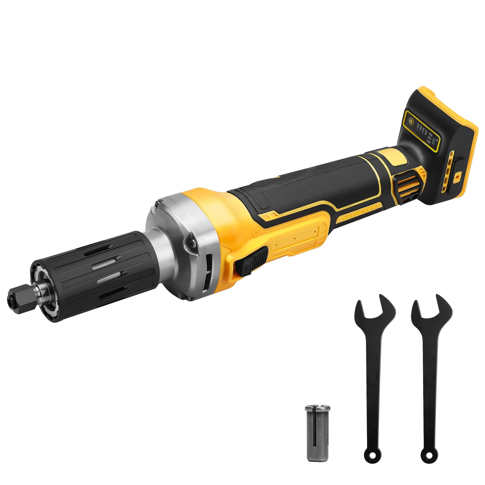 Smerigliatrice a batteria compatibile con Dewalt 20V batteria (senza batterie), elettrica dritta senza spazzole, 3-6 mm mandrino, 4 velocità