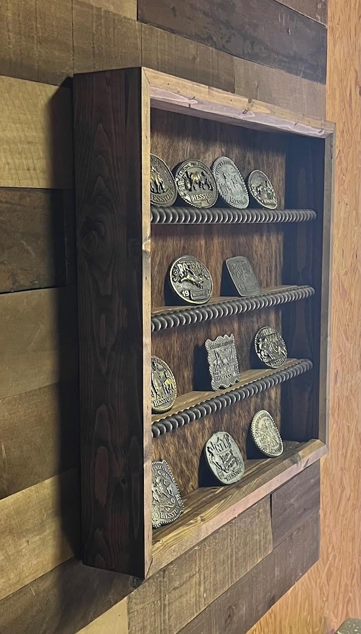 20 Buckle Display - No Stars Cowhide Back