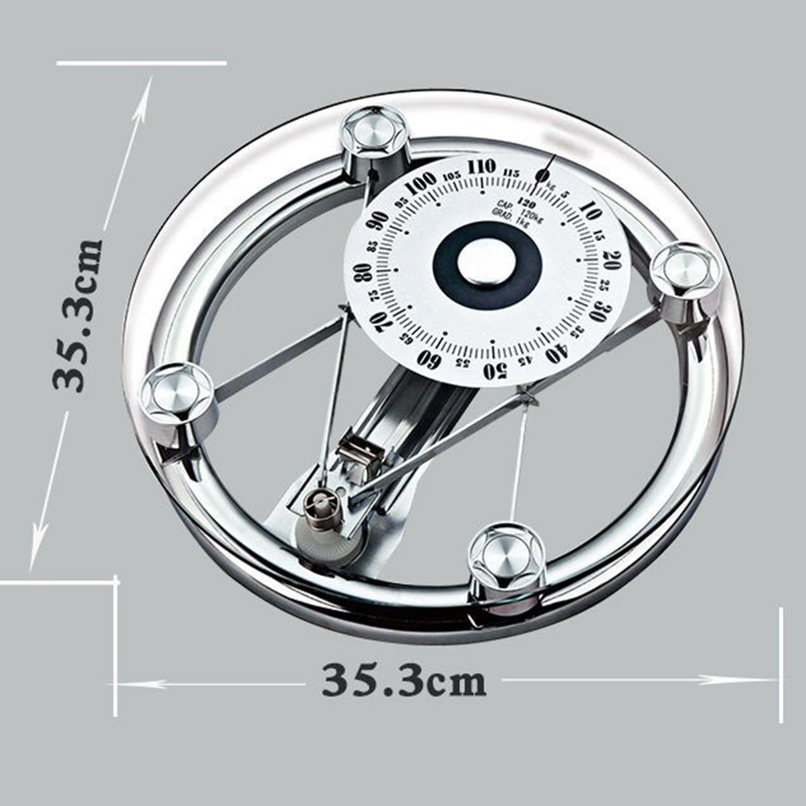Mechanische Waage, analoge Körpergewichtswaage mit Wiegebereich 120 kg, leicht zu reinigen, leicht ablesbare Messungen für Zuhause und Apotheke