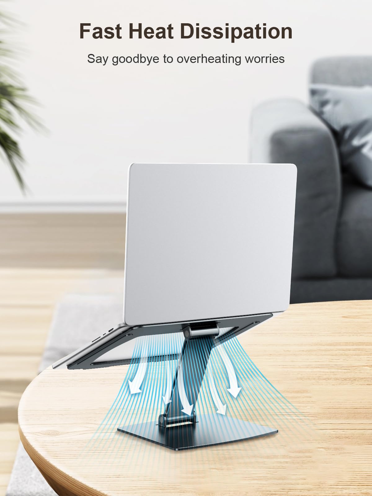 CIRYCASE Stojak na laptopa, regulowany aluminiowy stojak na laptopa, szybkie chłodzenie, ergonomiczny składany stojak na laptopa kompatybilny z MacBook Air Pro (10–16")