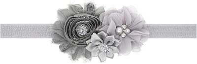 Lovely Baby Girl Headbands Rhinestone Flower Princess Hair Band Hair Accessories.(FD79) (Gray)