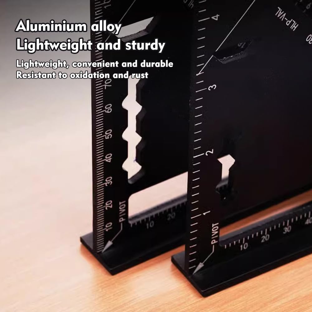 Builder 7inch Metric 14 Types of Drill Holes Triangle Ruler Carpenters Tools