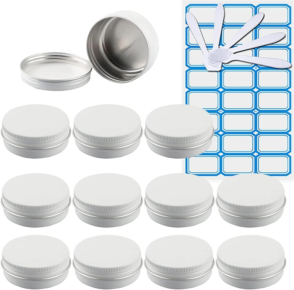 Pots ronds en aluminium rose 30ml avec couvercles à vis pour cosmétiques maison | Lot de 10