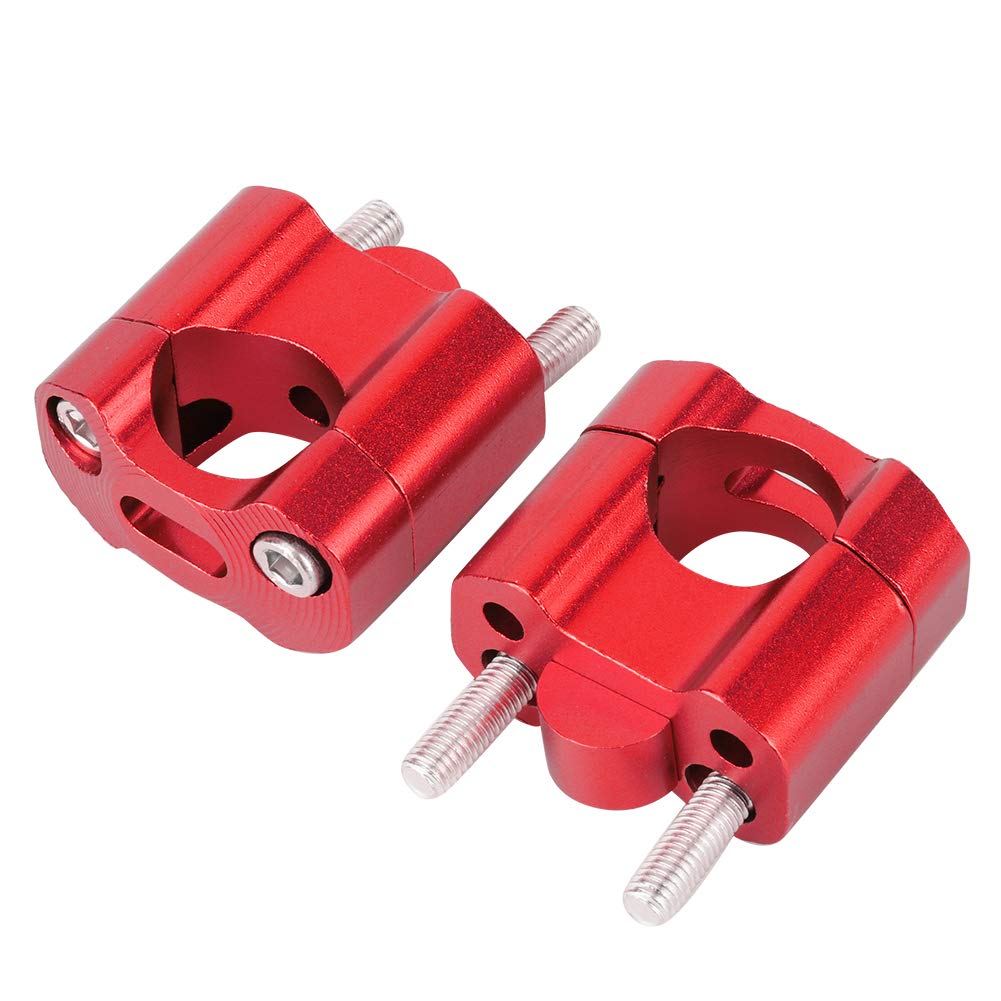 1 Paire de Colliers de Serrage de Guidon, Colliers de Serrage Universels pour Guidons en Alliage d'Aluminium CNC - 22 mm et 28 mm(rouge)