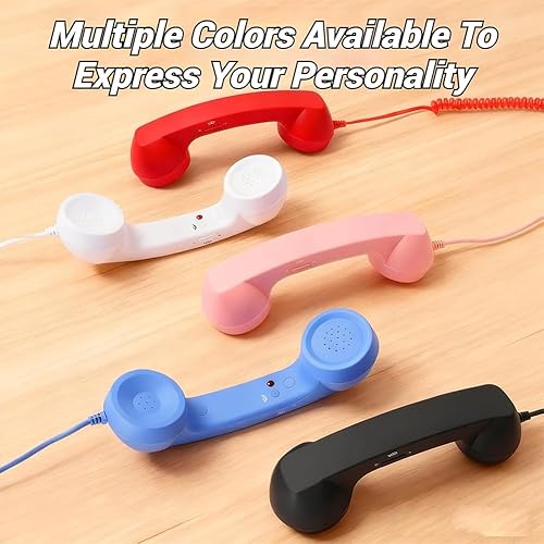 Miniatura 6 de Teléfono retro 2026, receptor de teléfono Bluetooth tipo C para iPhone y Android, teléfono con cable, estilo teléfono con cable, receptor de mango