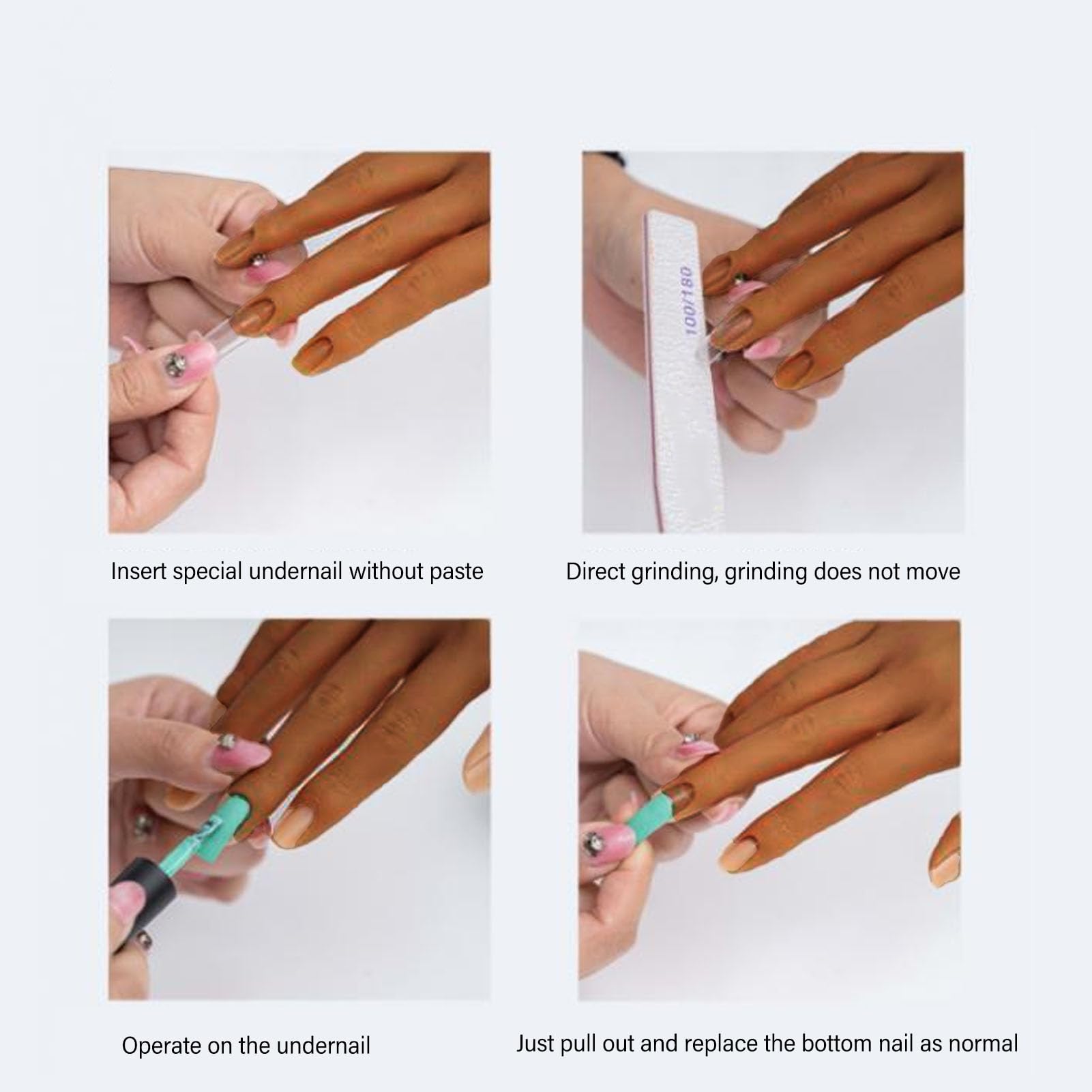 Modèle de Main en Silicone, Ensemble de Mains de Pratique des Ongles, Couverture épaisse pour la Recherche en Acupuncture Médicale (Main gauche)