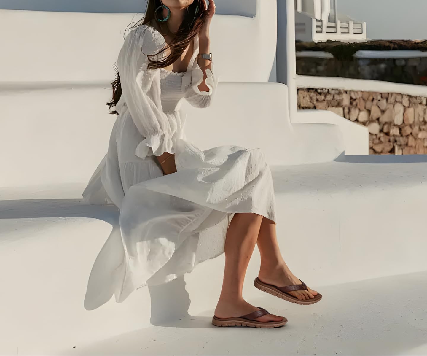 KuaiLu Comfortable Flip Flops for Women with Arch Support Summer Beach Walking Thong Sandals Slip On Indoor Outdoor - Image 2