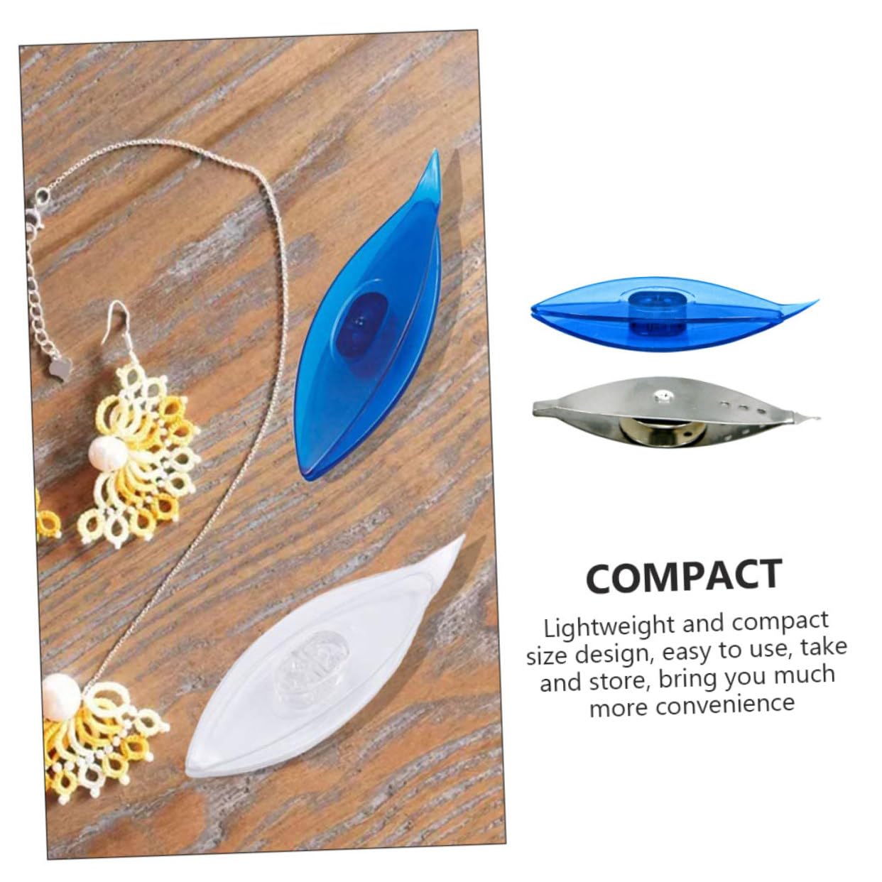 HOODANCOS Knitting Weaving Shuttle Set 2pcs Plastic Metal Knitting Accessories Tatting Shuttle