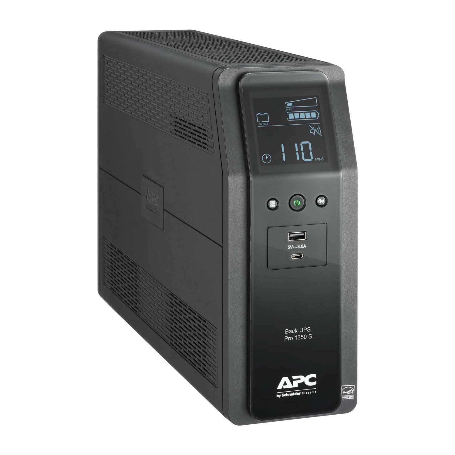 APC UPS 1350VA Sine Wave UPS Battery Backup & Surge Protector, Backup Battery Power Supply with AVR, (2) USB Charger Ports, BR1350MSR (Renewed)