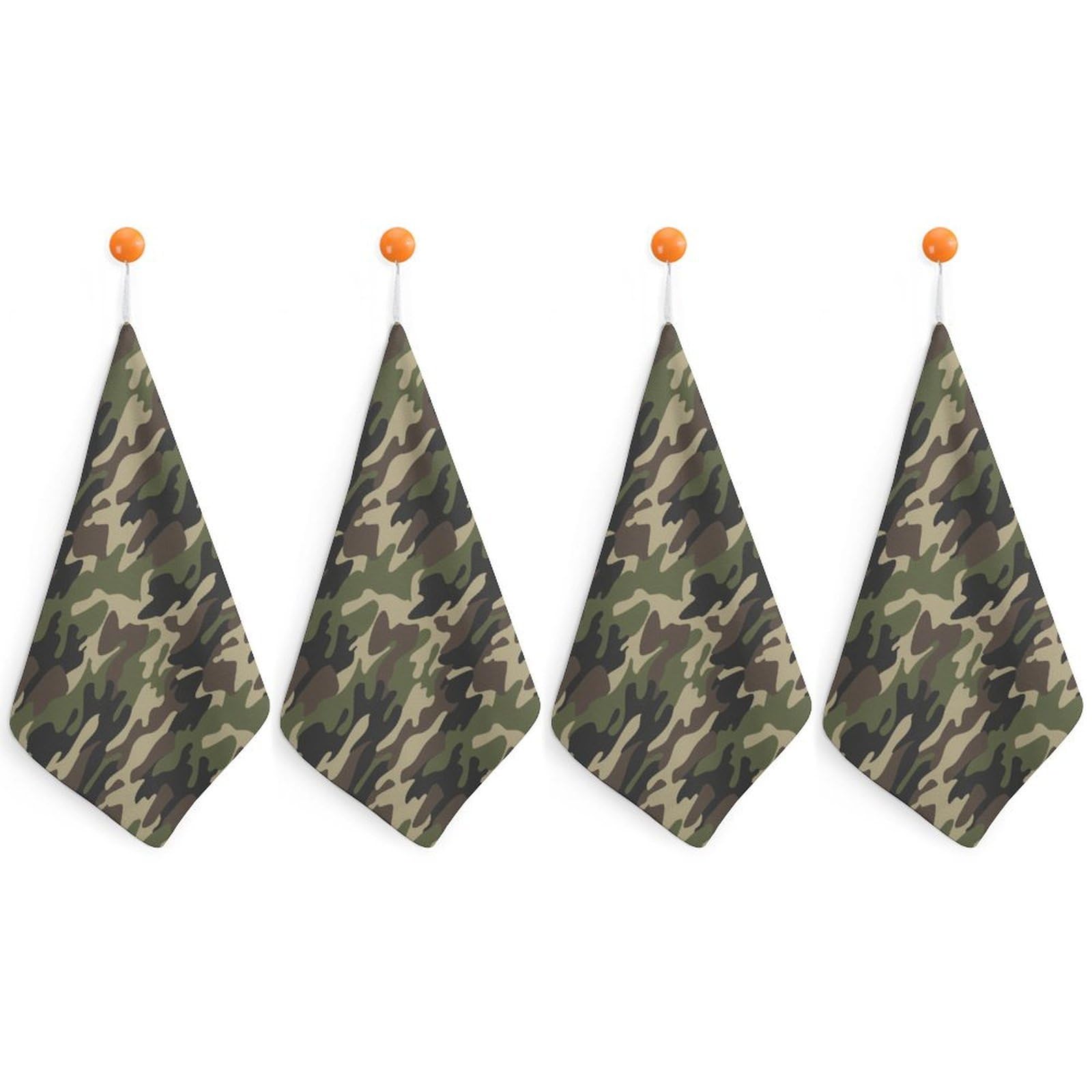 LWORZIIB 4 Piece Hanging Hand Towels, Green Camo Print Small Dry Hand Towel for Kitchen Bathroom