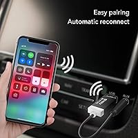 Vista 2 de TUNAI Receptor Bluetooth Firefly LDAC: Adaptador Bluetooth 5.0 de audio inalámbrico de alta resolución con audio USB DAC 0.138 in AUX