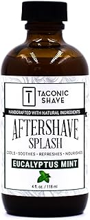 Taconic Shave Eucalyptus Mint Aftershave Splash – Refreshing, Alcohol-Free Men’s After Shave – Tones & Cools Skin Naturally – 4 oz USA Made