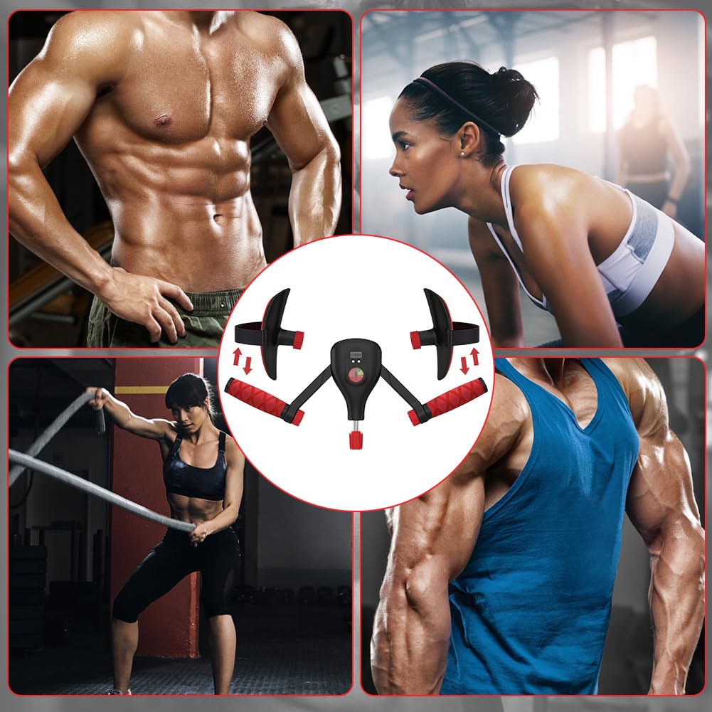 Entrenador de muslos, de 5 a 35 kg, para el suelo pélvico, multifunción, con conteo inteligente, entrenamiento del suelo pélvico en casa para mujeres y hombres, entrenamiento de cadera (negro rojo)