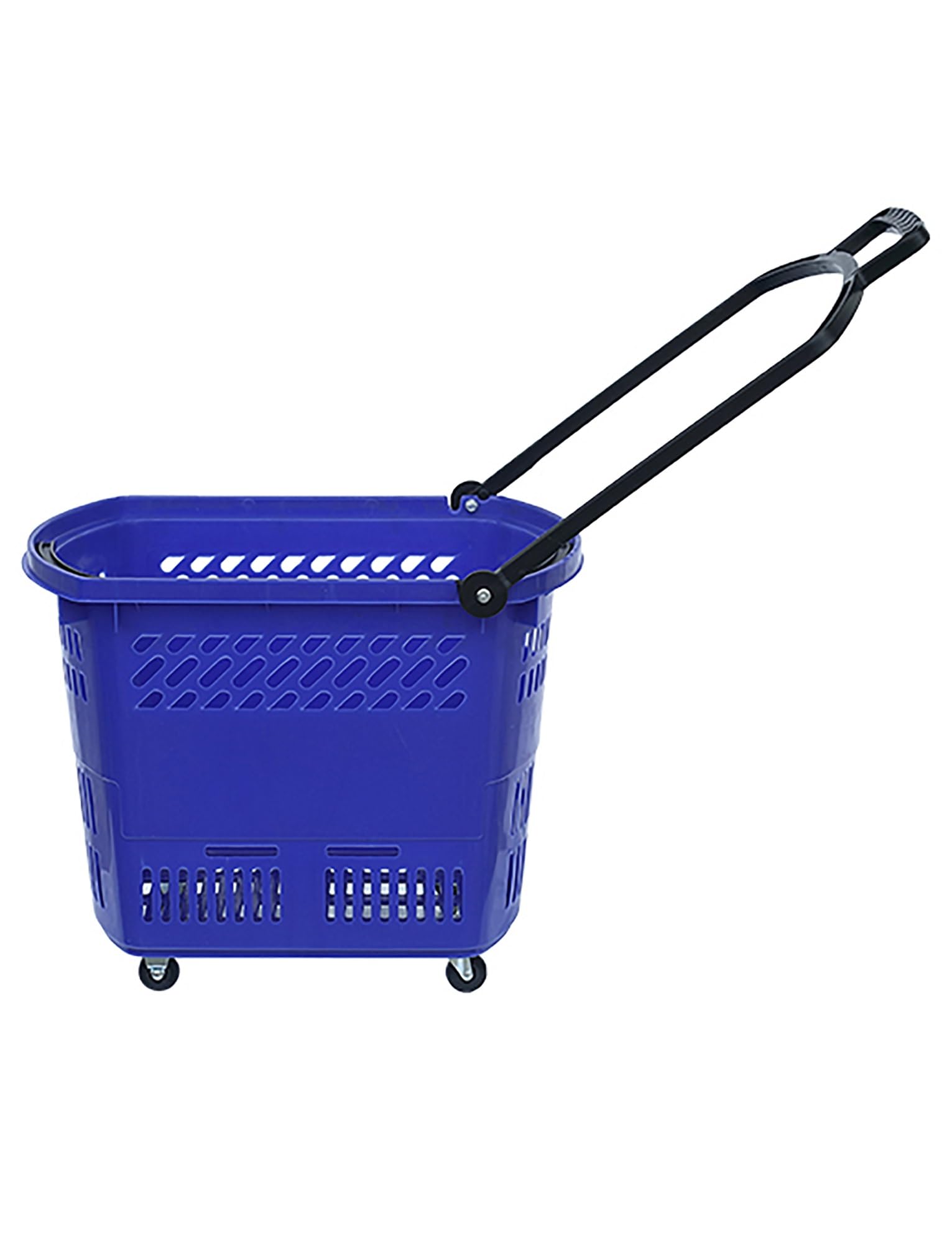Confezione da 6 carrelli della spesa portatili con manici e ruote, in plastica, per negozi al dettaglio e shopping