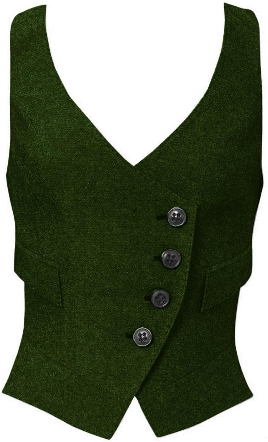 Women's Suit Vest Herringbone Tweed Business Slim Fit Vintage Waistcoat Lady Sleeveless Jacket