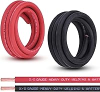 Vista 1 de Cable de Batería Calibre 2/0, 10 Pies Rojo + 10 Pies Negro 2/0 AWG Cable de Alambre de Soldadura de Cobre Puro, para Automotriz, Batería, Solar y 10