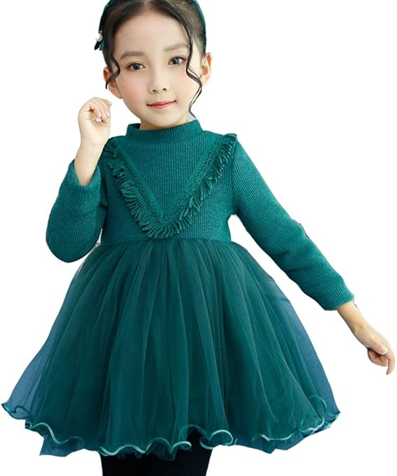 Amazon Lisa Pulster キッズ ジュニア 子供服 女の子 ワンピース ドレス 長袖 シンプル 可愛い エレガント フォーマル イベント ガールズ 誕生日 入学 卒業 発表会 お呼ばれ 七五三 結婚式 110 150cm ワンピース チュニック 通販