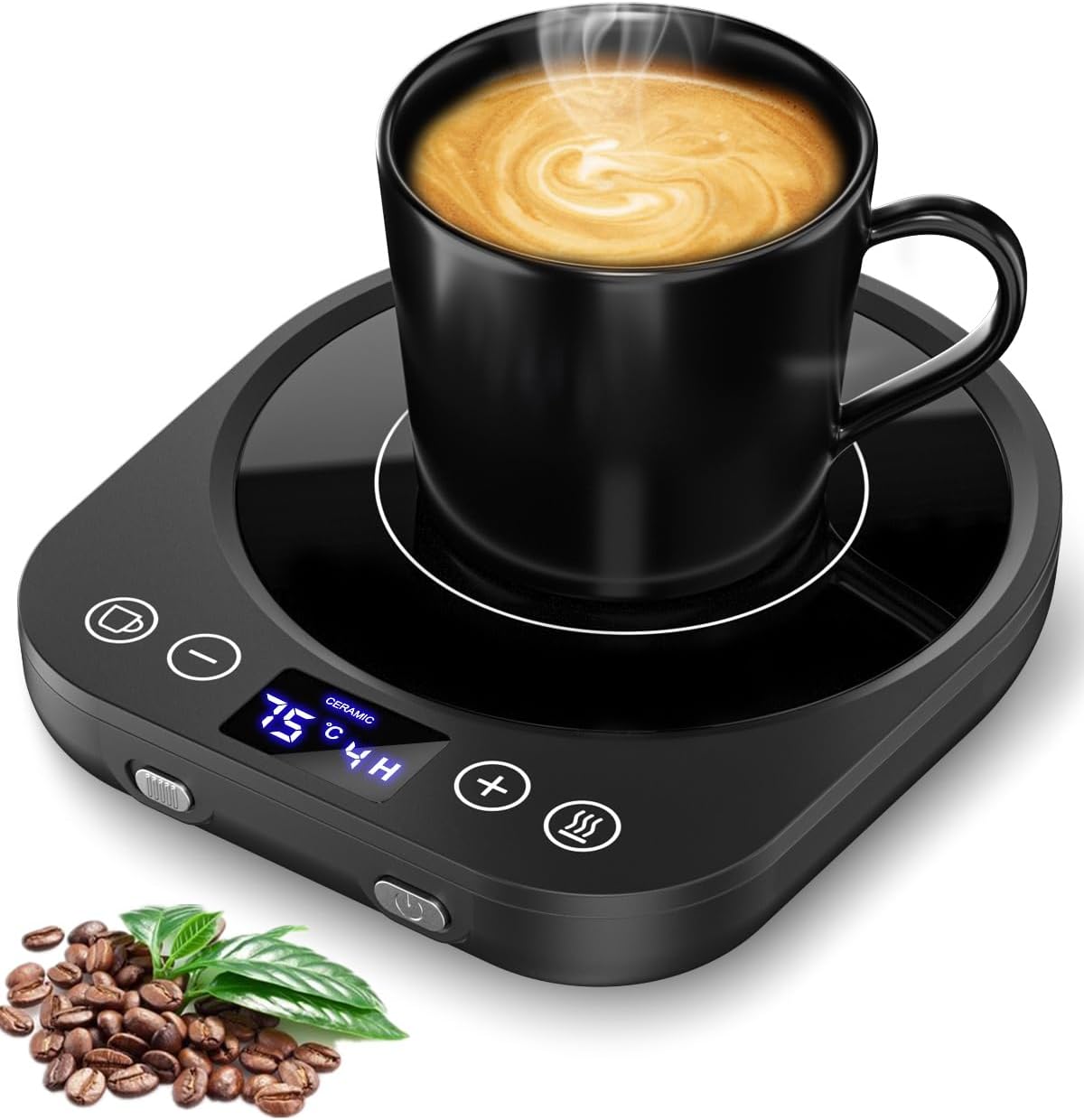 Coffee Mug Warmer, Smart Cup Warmer with Gravity Sensor, 9 Temperature Settings, 1-9H Timing, 4H Auto Shut Off, Cup Warmer for Heating Coffee, Tea, Milk, Coco, Candle