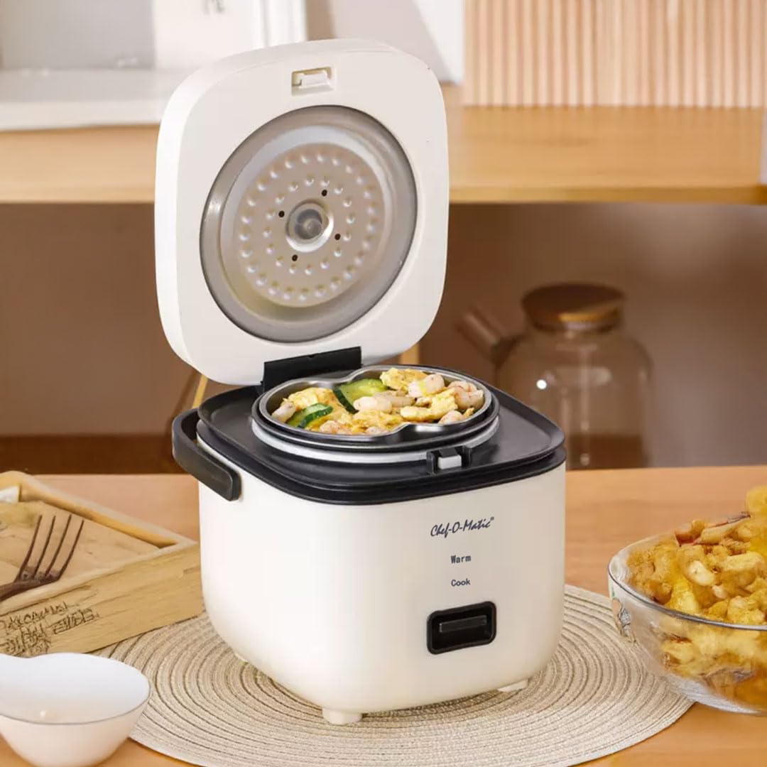Pentola per riso Multi Cooker Portatile -1,2L- Vaporizziera elettrica, Spegnimento automatico | Cucina pasta, zuppe, stufati, ramen, pesce | Funzione mantieni caldo | Ideale per 1-2 persone