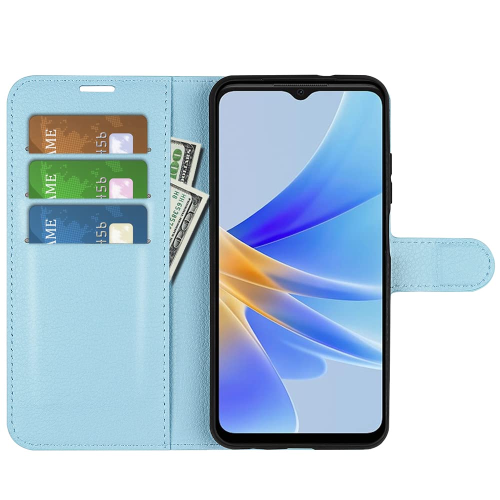SEAHAI Cover per Oppo Reno 8T 4G (Reno8T), Ultra Sottile Custodia Premium Pelle Portafoglio Kickstand Slot per Schede [RFID Blocking] TPU Antiurto Flip Cover Libro - Blu