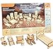 BOHS 34PCS Dollhouse Furnitures Craft Kit -Wooden DIY 3D Puzzle - Scale Miniature Models Doll House Accessories - Ages 6 and Up