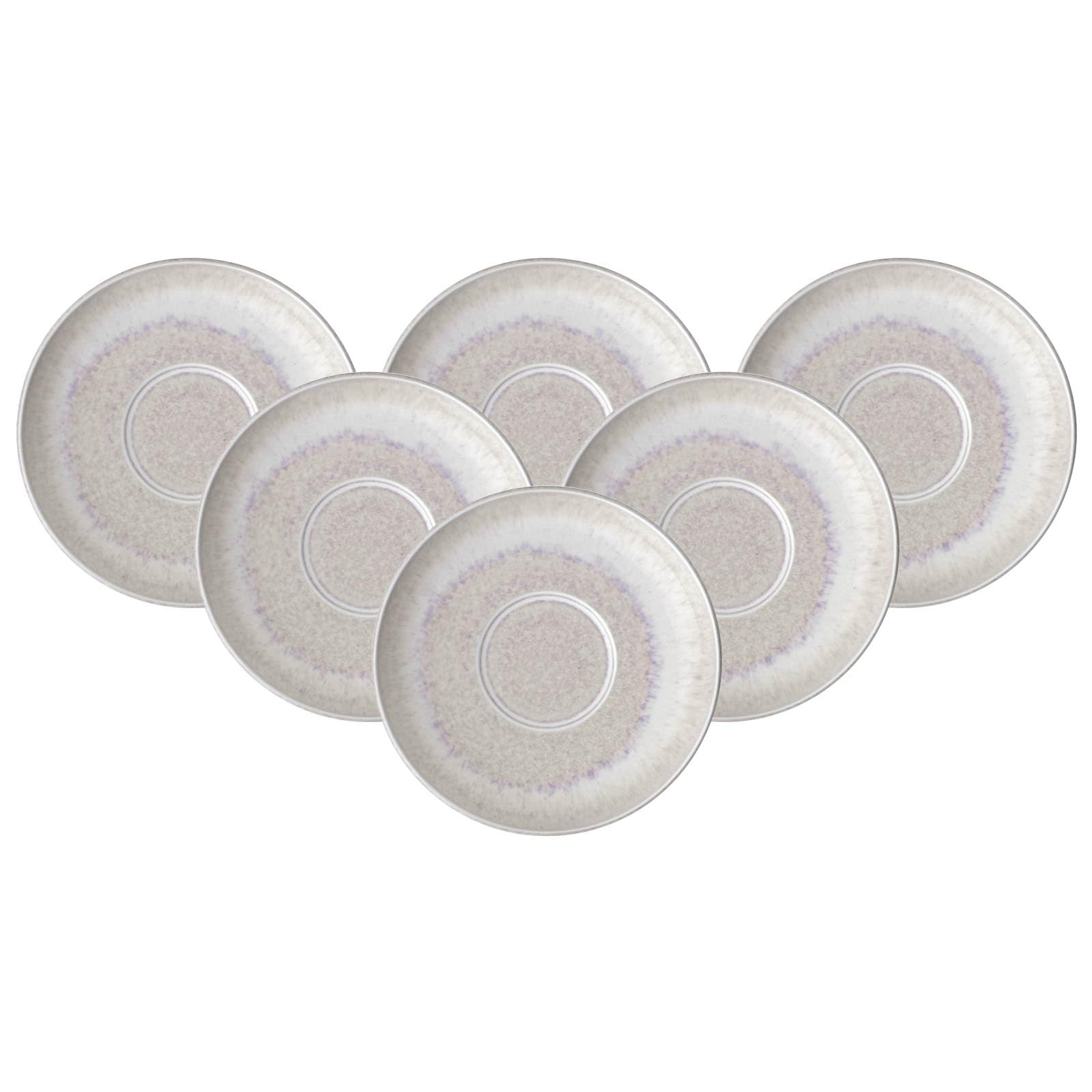 Villeroy & Boch like. by Perlemor Sand Kaffeeuntertassen 6er Set, 16 x 3 cm, Untertasse im Pottery Look mit Effektglasur, Premium Porzellan