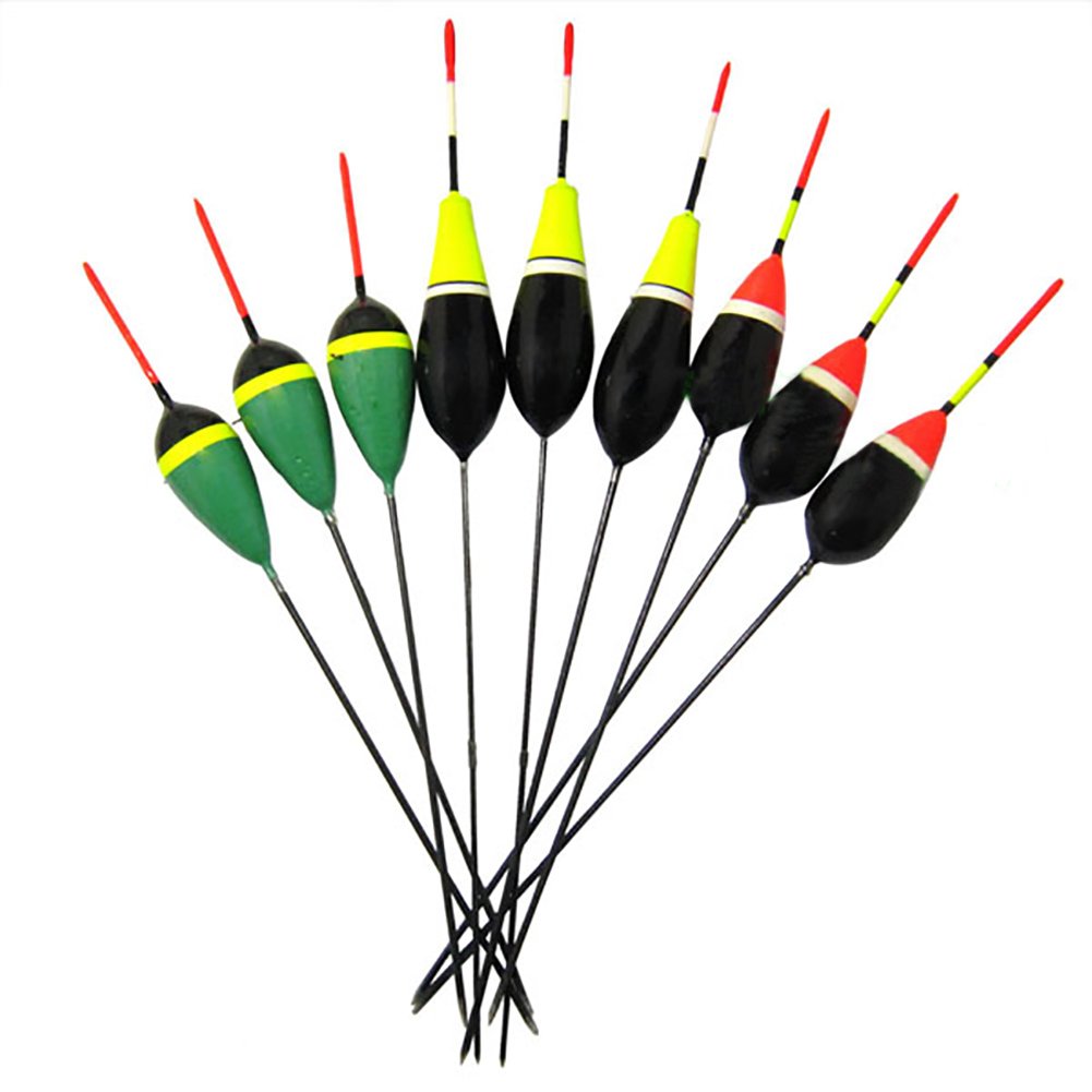 10 Flotteurs De Pêche En Bois 1g Et 3g - Pour Truite Et Tous Types De Pêche, Couleurs Vives