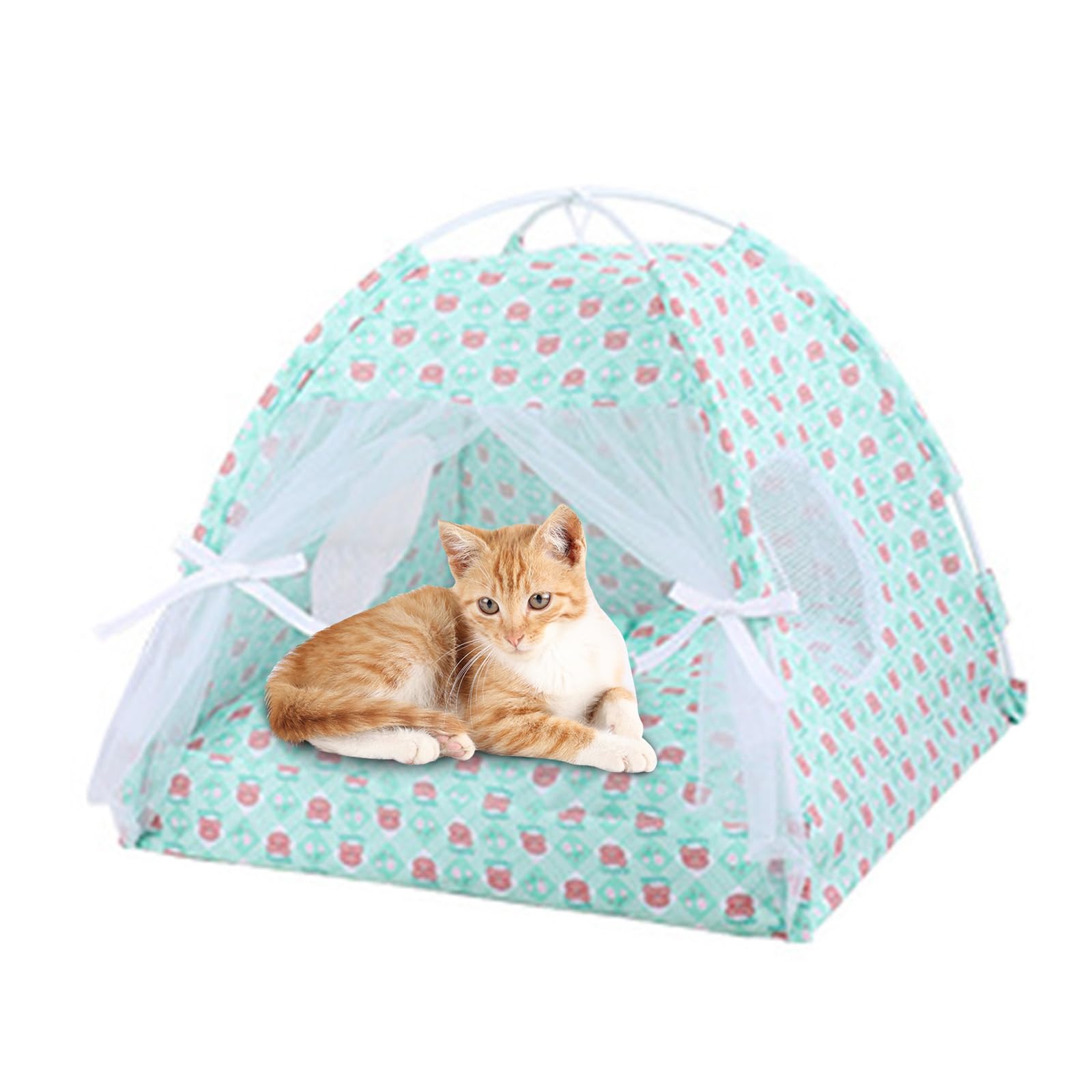 Tente pour animal domestique portable amovible respirant Tipi Chiens Chats Intérieur Extérieur Niche pour Camping Pratique