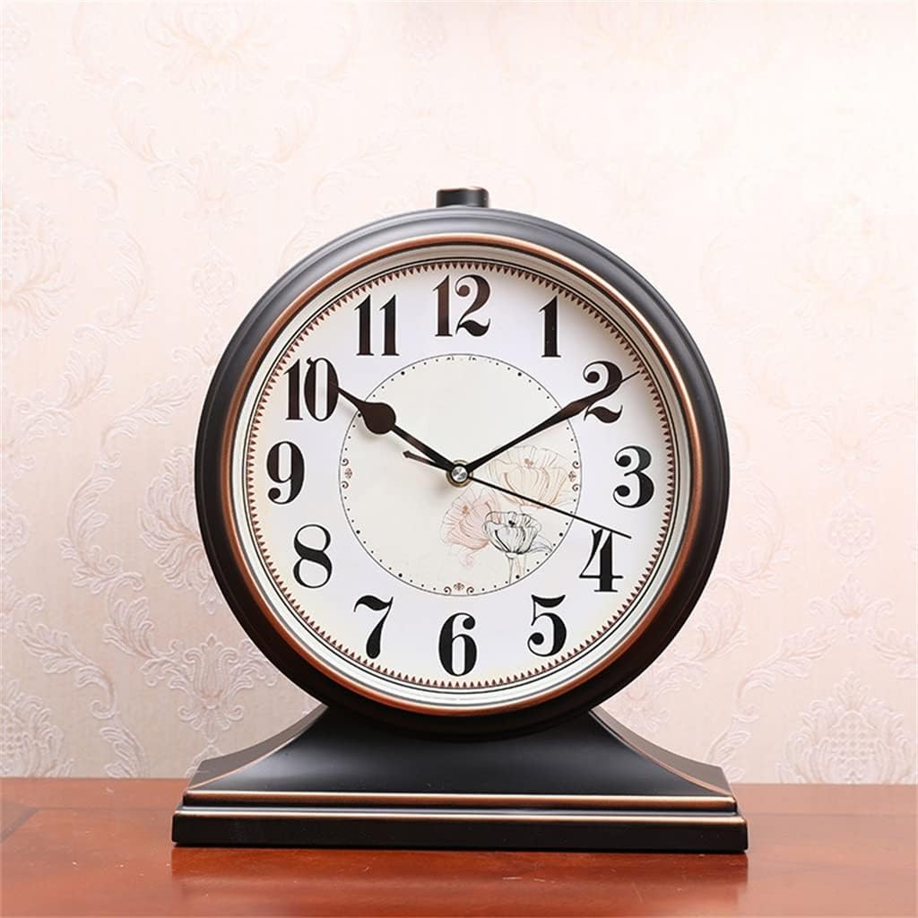 FMURY Pendulum Clock Retro Living Room Desk Clock Desktop Large Clock Sitting Clock European Table Clock Pendulum