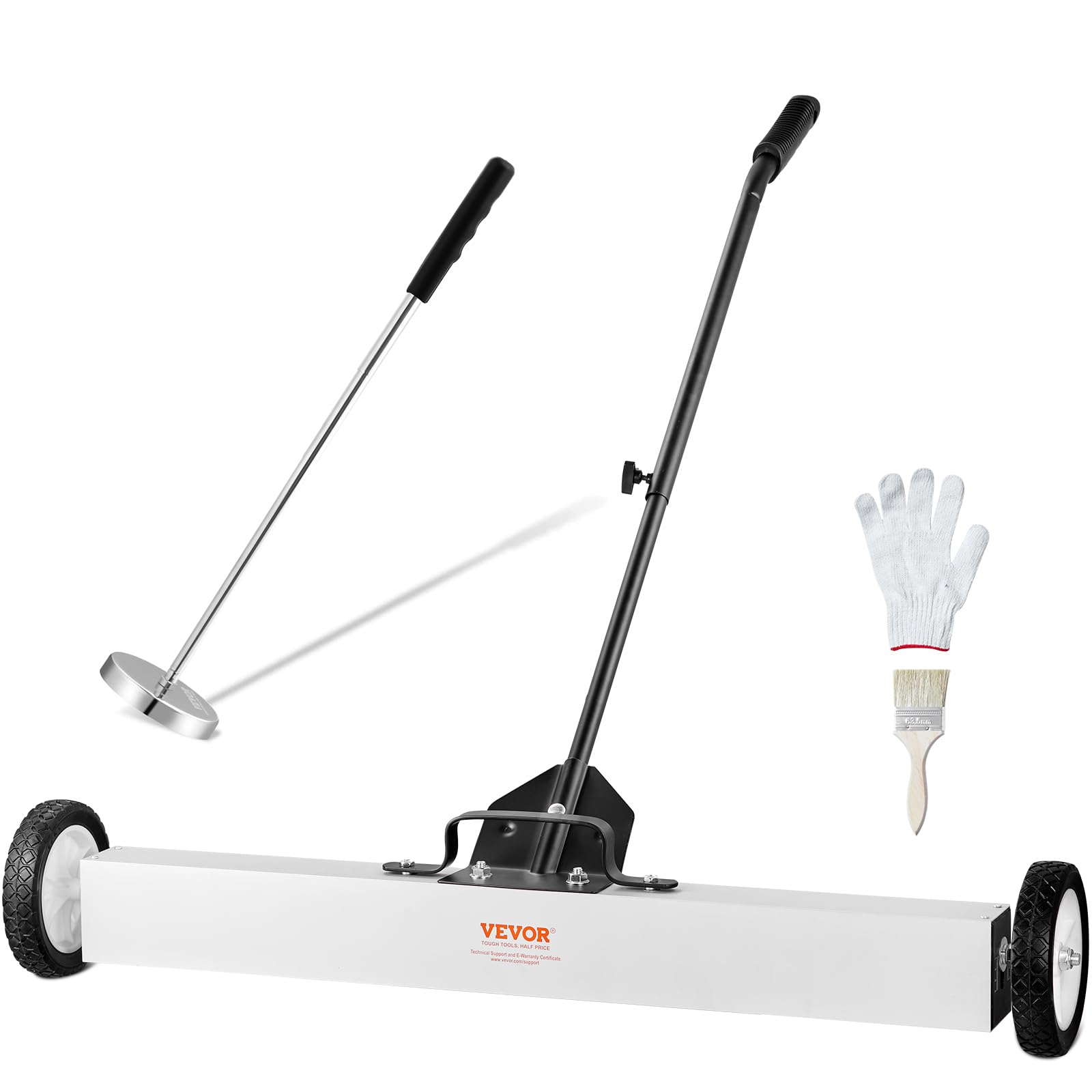 VEVOR Balayeuse Magnétique 91 cm 24,9 kg avec Roues Manche Télescopique Poignée Réglable