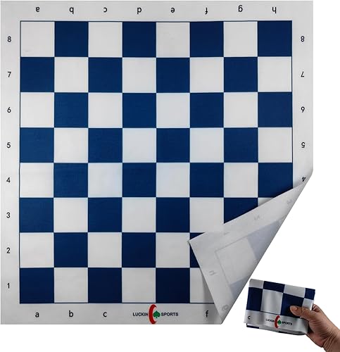 Miniatura 6 de LUCKIN SPORTS Tablero de ajedrez profesional estándar, 20 x 20 pulgadas de tamaño con cuadrados de 2.25 pulgadas. Tela de fieltro 100% duradera.