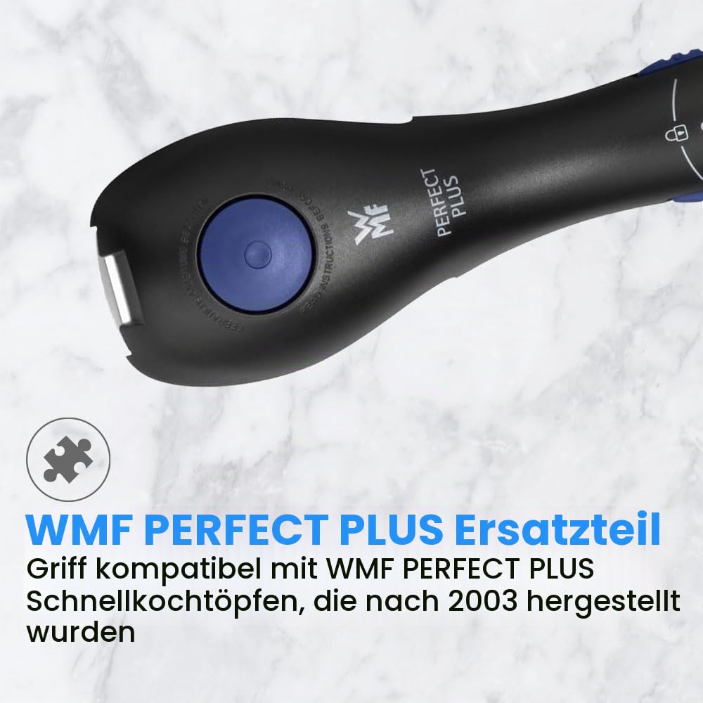 WMF Ersatz-Topfdeckelgriff Express 08.9560.9200 Kompatibel mit dem gesamten WMF Perfect Plus-Sortiment, für Töpfe mit 22 cm Durchmesser, Farbe Grau mit Zwei-Ring-Ventil
