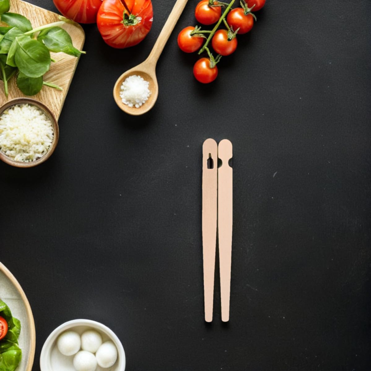 200 Paires Pinces à Baguettes en Bois Kaki, Design Plat Élégant, Facile à Saisir, pour Amuse-bouches et Pâtisseries, Adaptées aux Garçons, Filles et Adultes Lors de Divers Repas