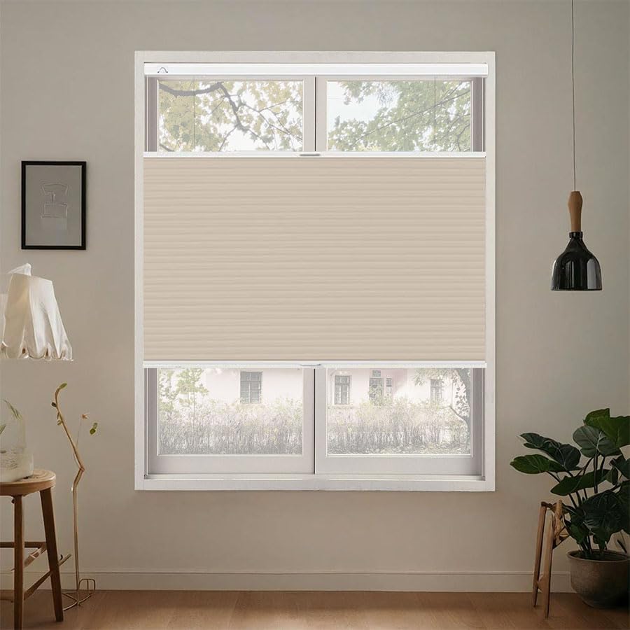A Fully-encompassing, Cordless, top-Down/Bottom-up Cellular Shade Curtain, Suitable for Indoor Blinds.Window Blinds Blackout
