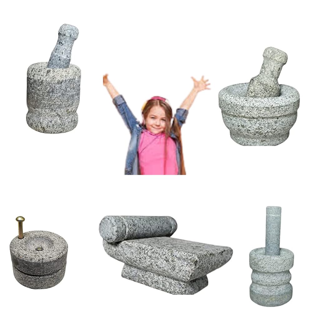 Lakshmi Handy Crafts Miniature Mortar and Pestle Stone Toy Set Stone for Kids Miniature Toys Kitchen Set for Kids Traditional Stone Kitchen Set (5,7,10 Pieces) (B0BQGYV9G2) Amazon Price History, Amazon Price Tracker