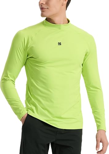 SENBWL Mens Workout Shirts Long Sleeve Half Turtleneck Brushed Thermal Soft Mock