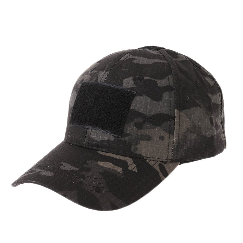 Lamdoo Men's Black Camo Military Tactical Camo Cap Baseball Hat Patch Digital Desert Swat Cp