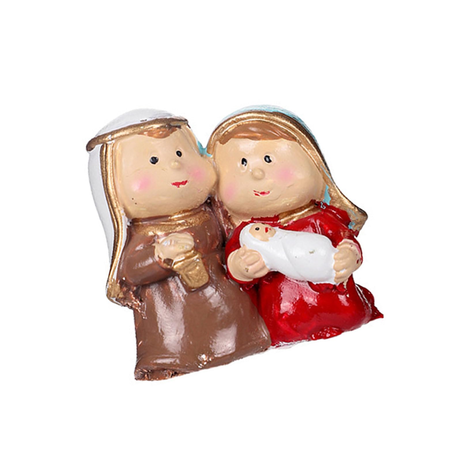 Jazuaiao Beautifully Detailed Resin Nativity Scene Figurine for Festival Home Decors and Religious Gatherings Colorful Nativity Scene