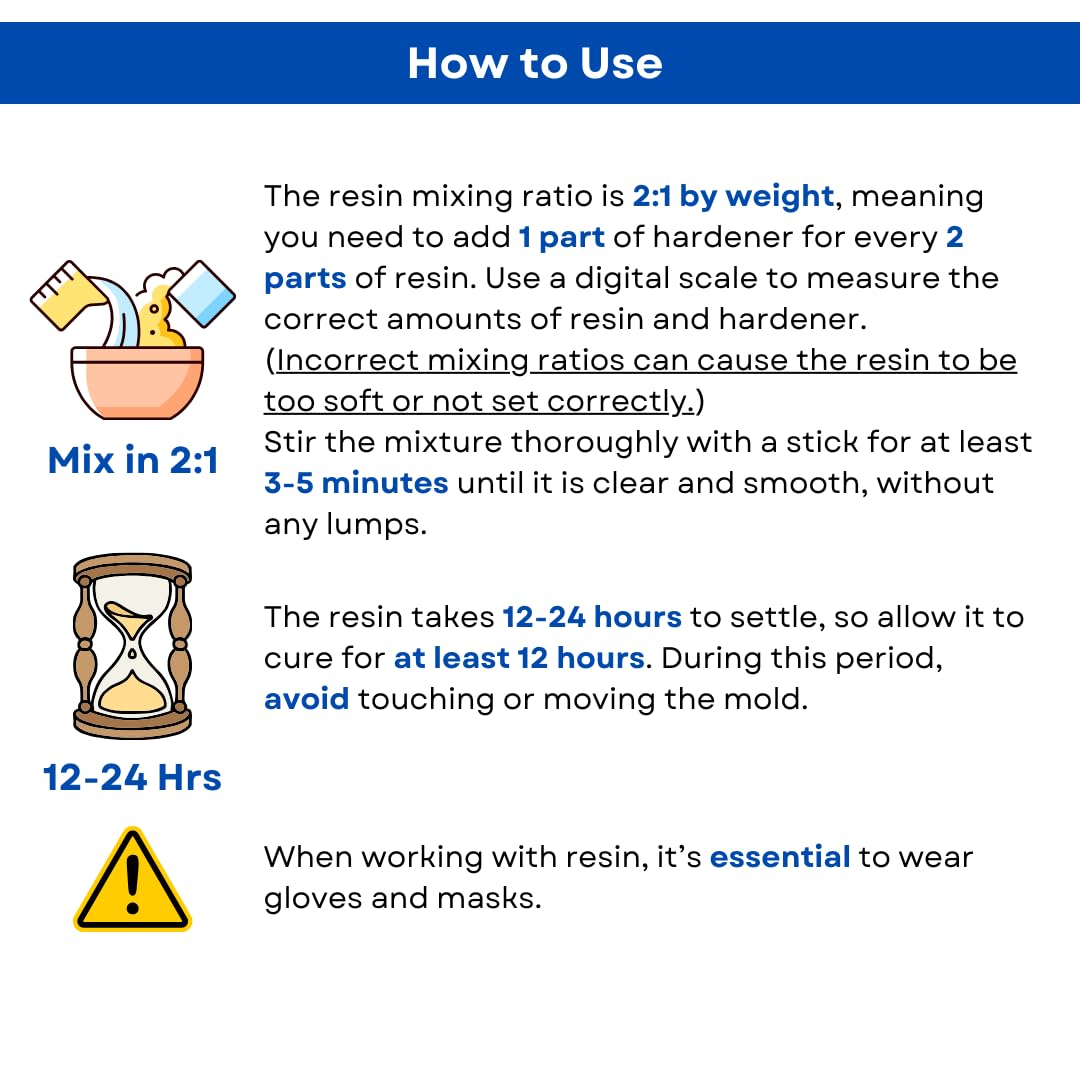 DYNAMIC EDGE - Epoxy Resin - 2:1 Epoxy Resin and Hardener Art Kit Crystal For Art and Craft Home Dcor Projects, Gloves & Sticks, epoxy resin art kit (EPOXY RESIN 150 G WITH MOULD) | Ebook Included 2