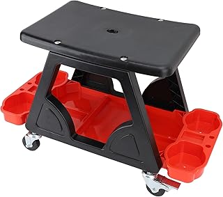 Mechanic Stool, 300 LBS Capacity Garage Shop Stool On Wheels, Rolling Stool Car Detailing Creeper Seat with Tool Tray, Rolling Tool Seat for Workshop, Auto Repair Shop and Home