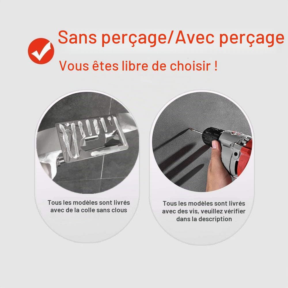 Porte-Rouleau de Papier Toilette, Porte-Papier hygiénique Moderne brossé en Acier Inoxydable SUS 304 avec étagère de téléphone, Accessoire de Cuisine de Salle de Bain F928-03D